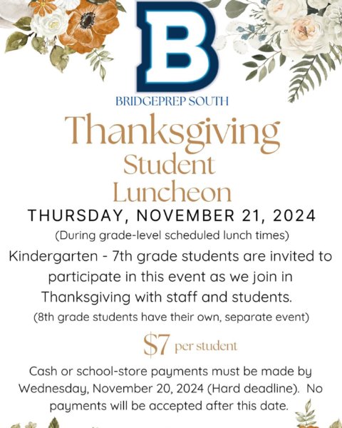 Thanksgiving Student Lunch (K-7th)