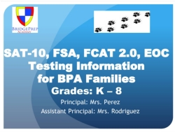 Testing Information for BPA Families