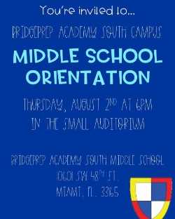 Middle School Orientation - August 2 at 6PM