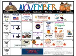 November Activities & Sports Calendar