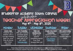 Teacher Appreciation Week is May 4-8, 2020!