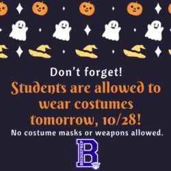 Costumes allowed on Thursday, 10/28!