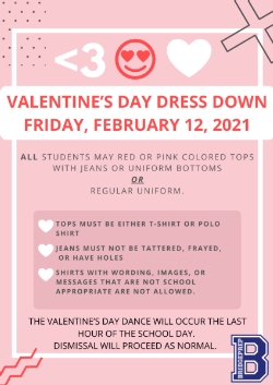 Valentine’s Day Dress Down Tomorrow