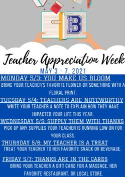 Teacher Appreciation Week is May 3-7, 2021!