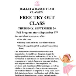 Free Dance Class on Thursday, September 2nd!