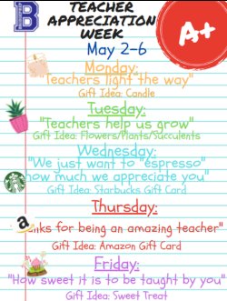 Teacher Appreciation Week is May 2-6!
